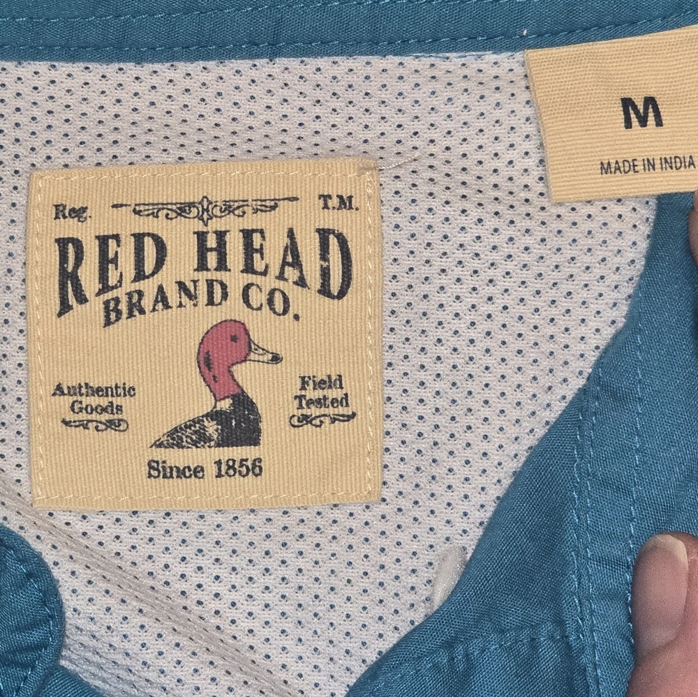 RED HEAD Brand Co. Men's Vented Fishing Sport Shirt Size Medium Teal - Picture 4 of 7